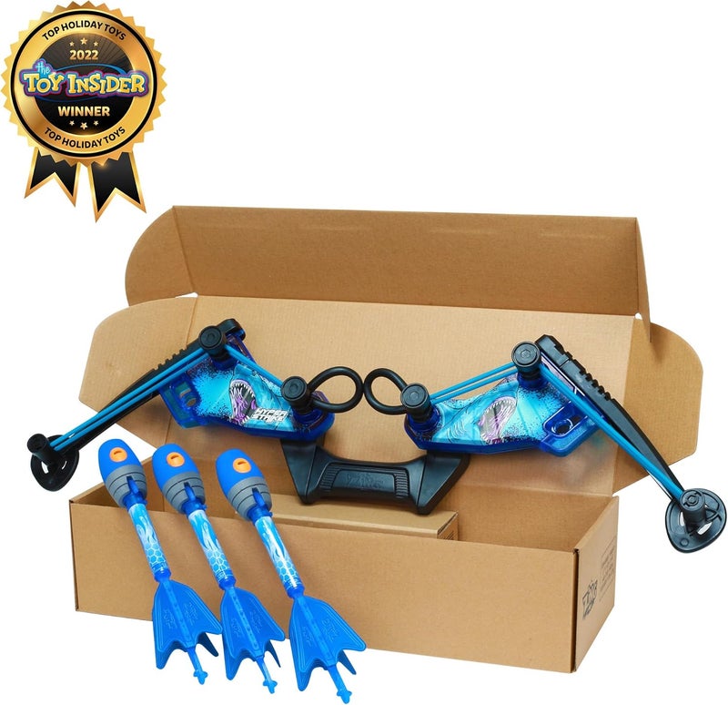 Zing HyperStrike FireTek Bow Archer Pack, Light Up Bow and Light Up Zonic Whistle Arrows, Shoots Arrows Over 200ft, Outdoor Play with Friends and Family, for Ages 14+ (Blue) - Image 2